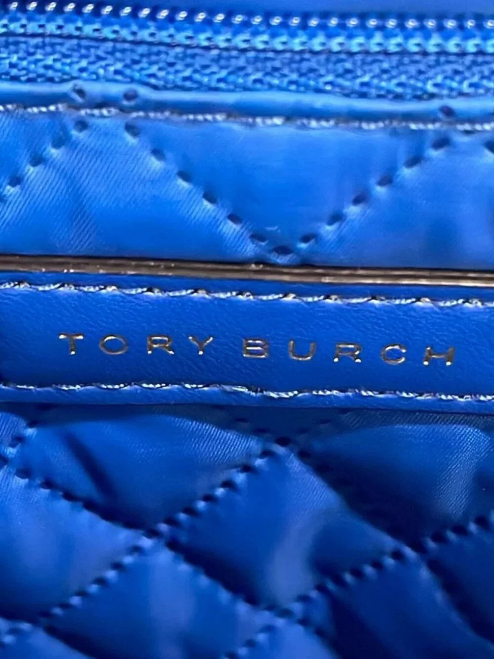 TORY BURCH 58402 Navy Nylon Leather Shoulder Bag